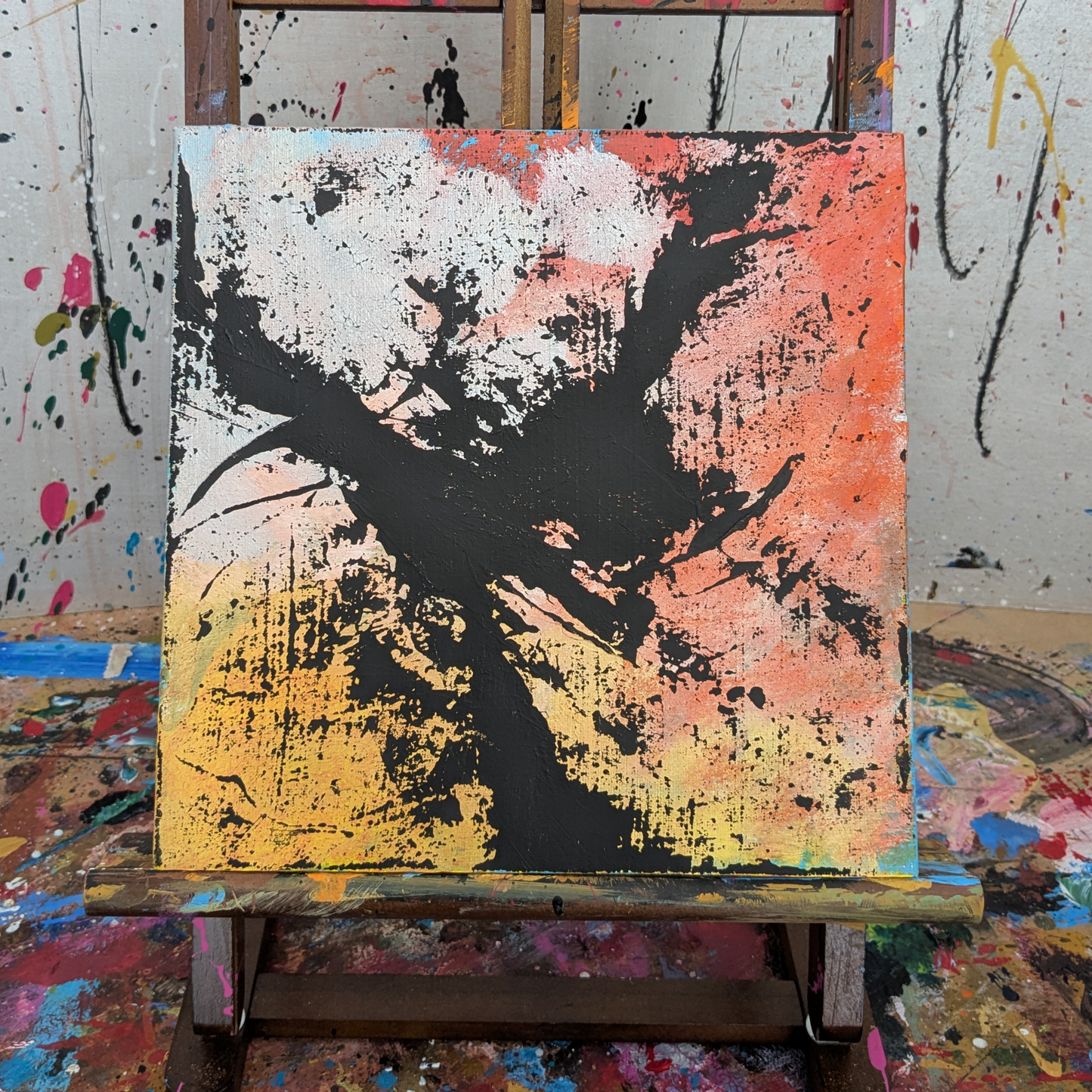 Equilibre instable - peinture acrylique originale 25x25cm (2025)