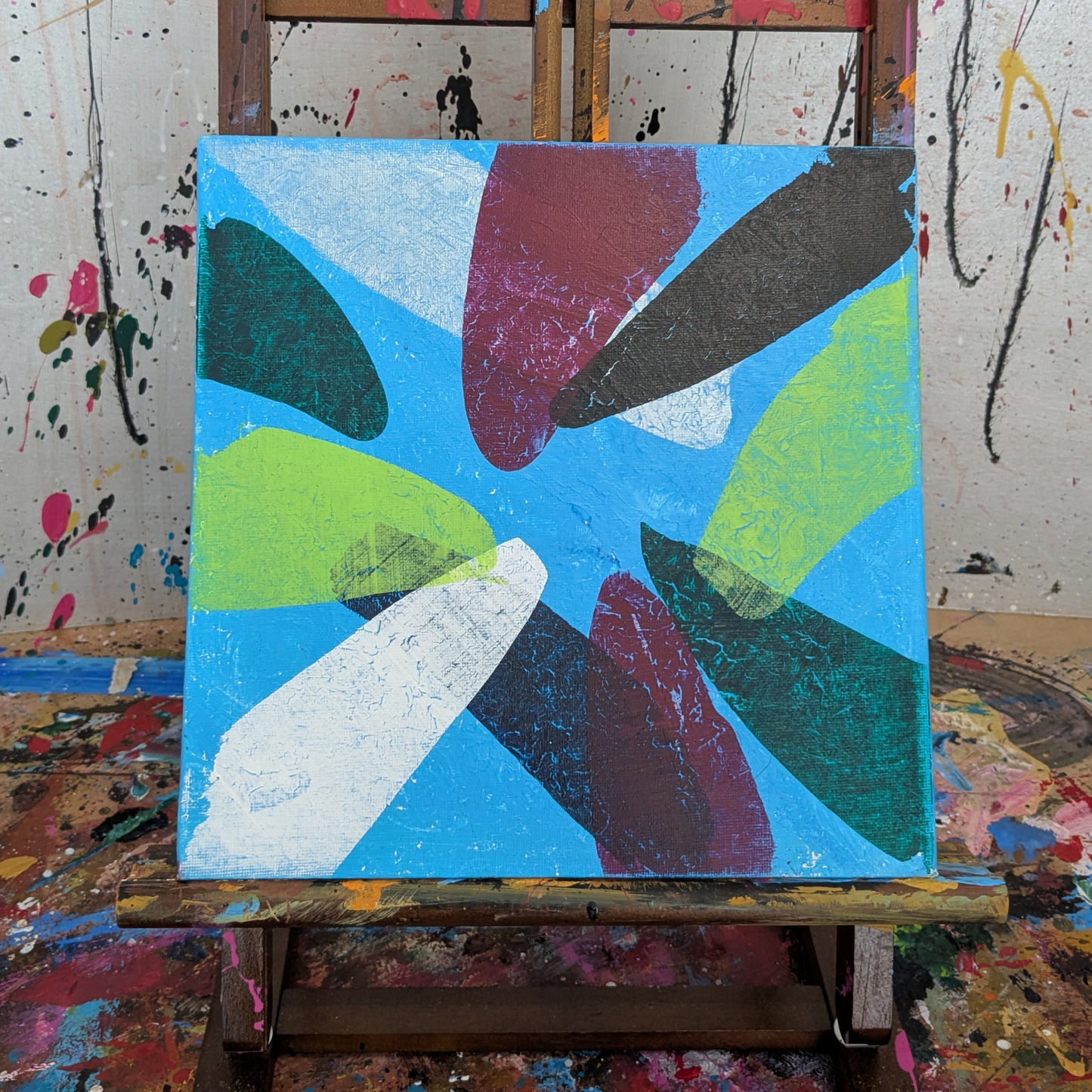 Rencontre au milieu - peinture acrylique originale 25x25cm (2025)