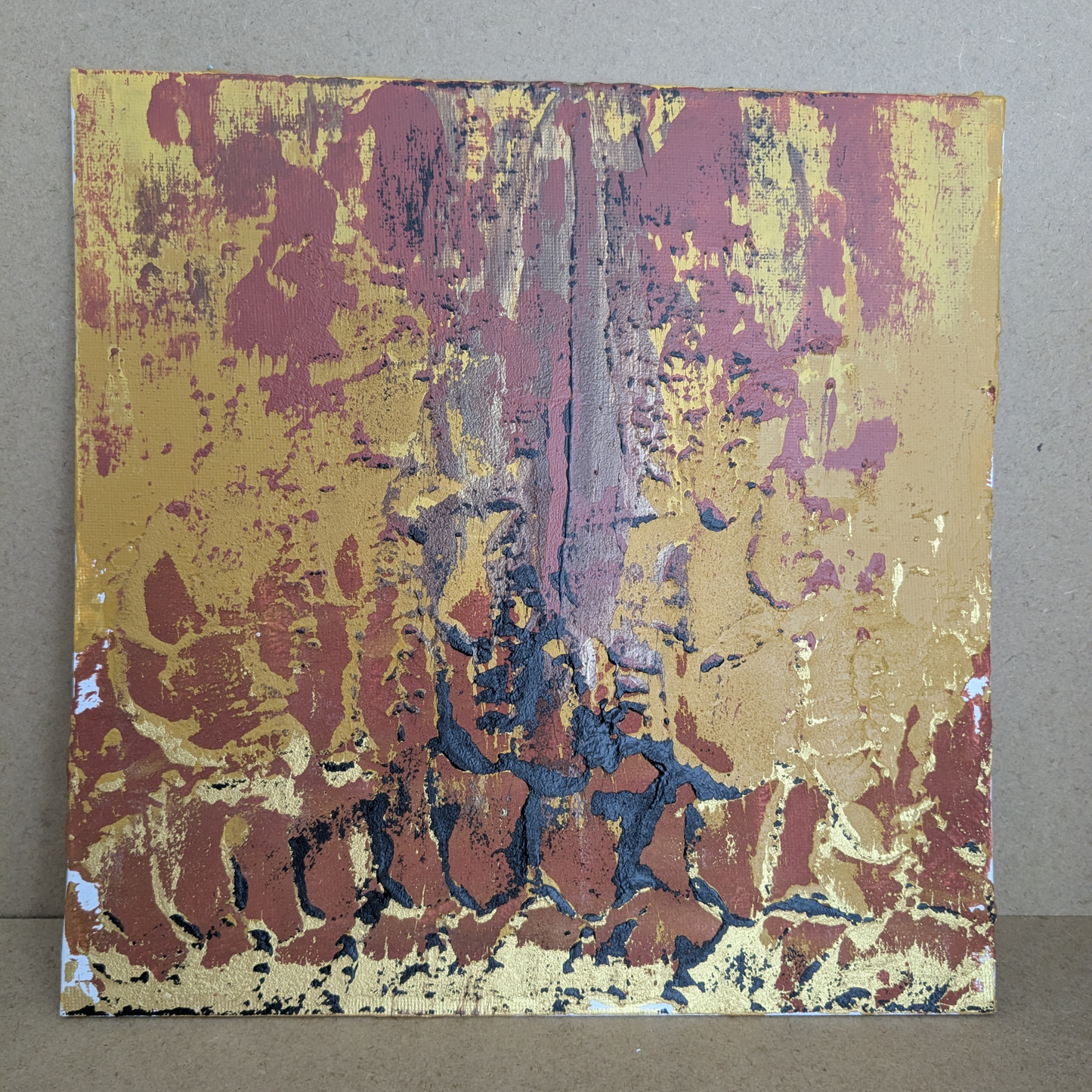 Le volcan - peinture acrylique originale 25x25cm (2025)