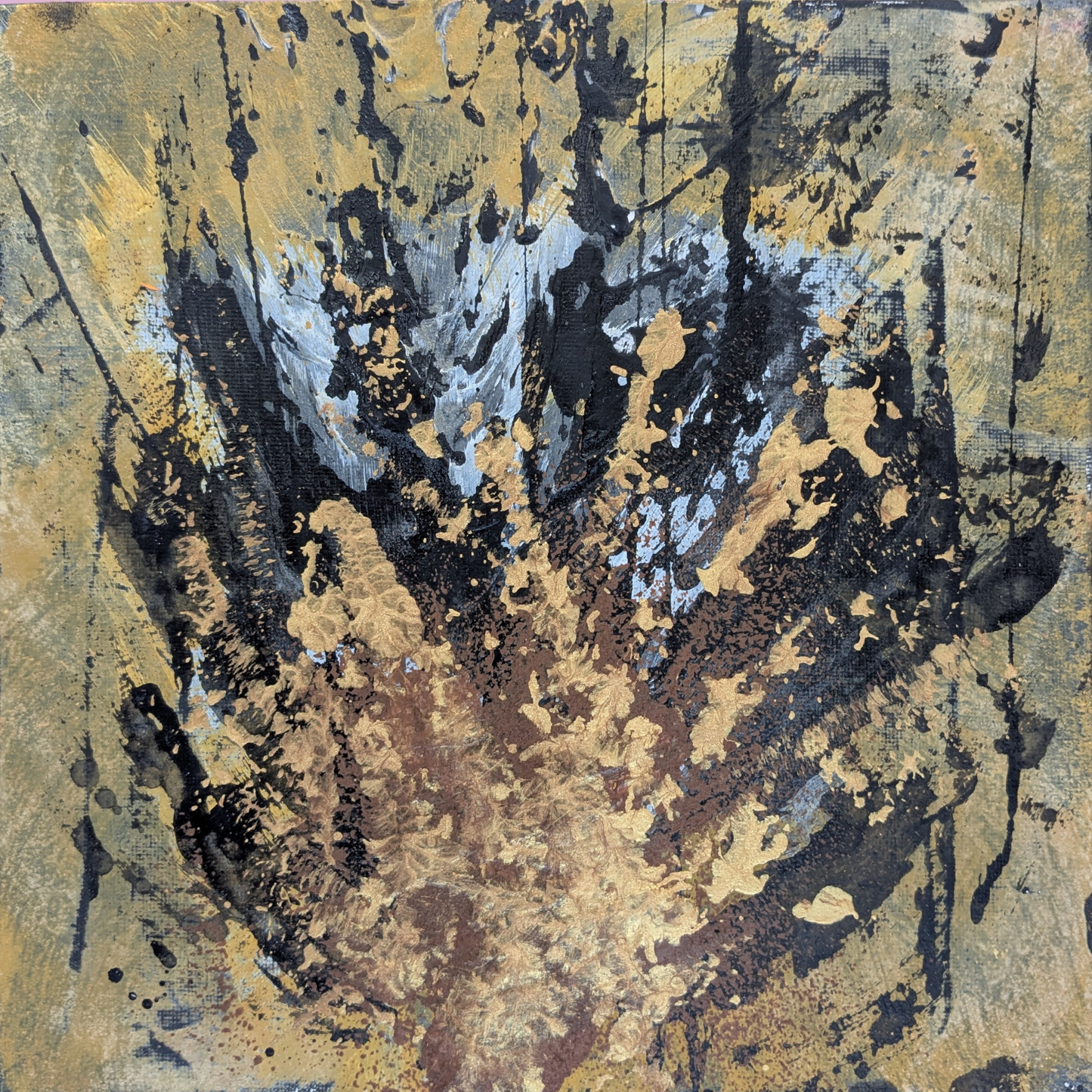 La grande flamme - peinture acrylique originale 25x25cm (2025)