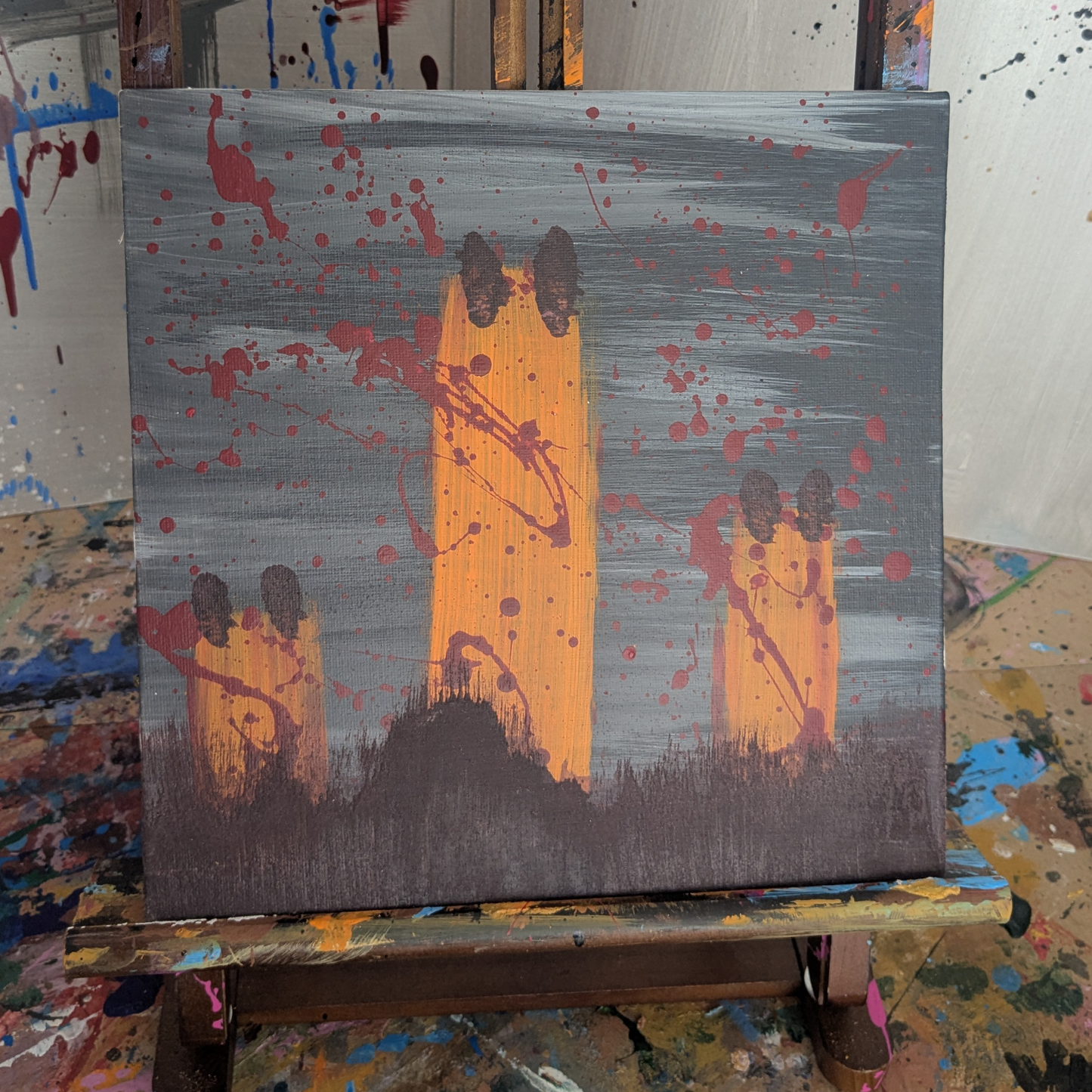 0402E - peinture acrylique originale 25x25cm (2025)