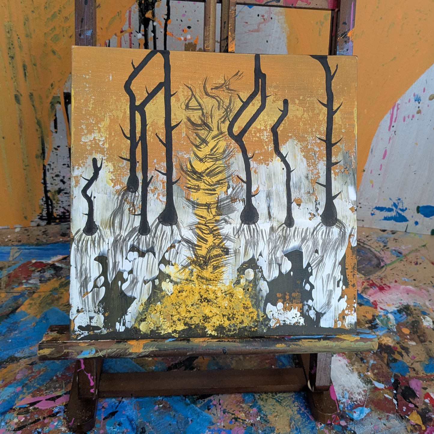 Racines ou épines - peinture acrylique originale 25x25cm (2025)