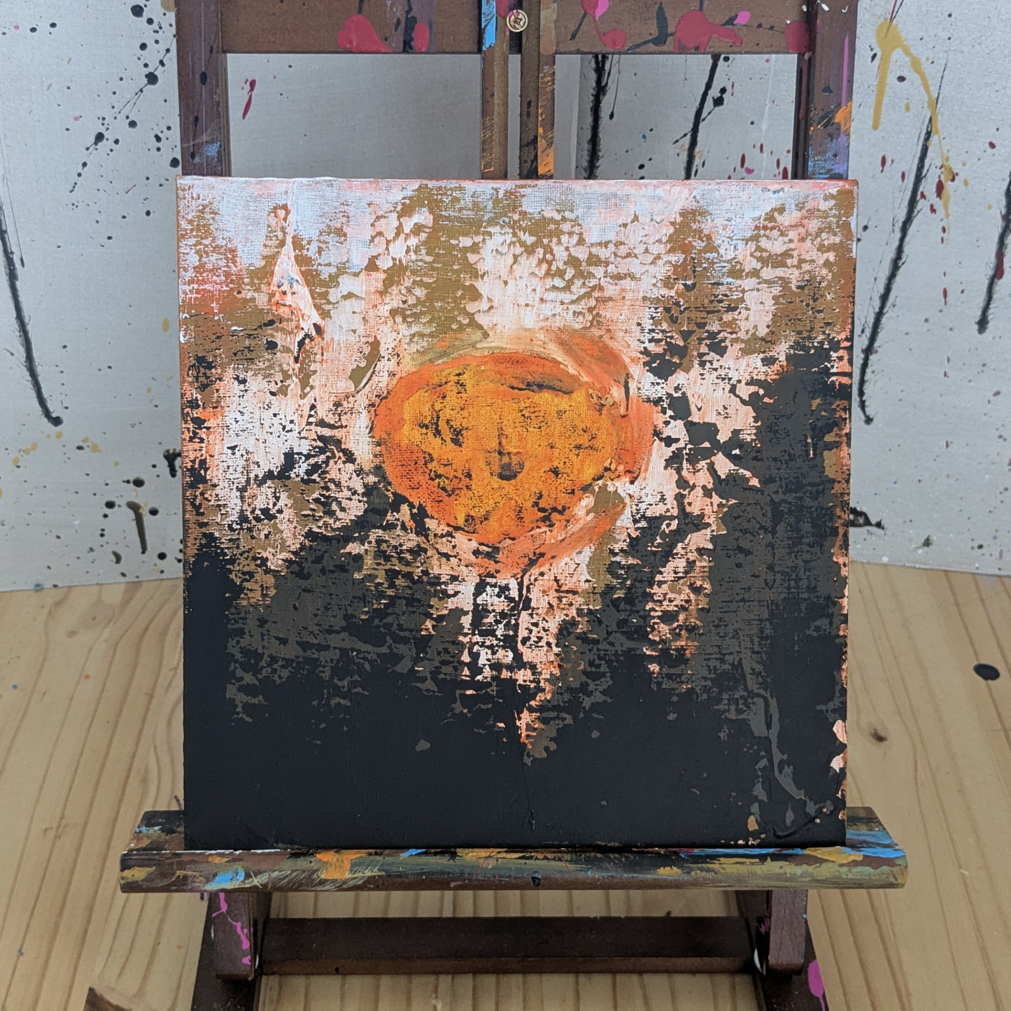 Coucher de soleil dans la montagne - peinture acrylique originale 25x25cm (2025)