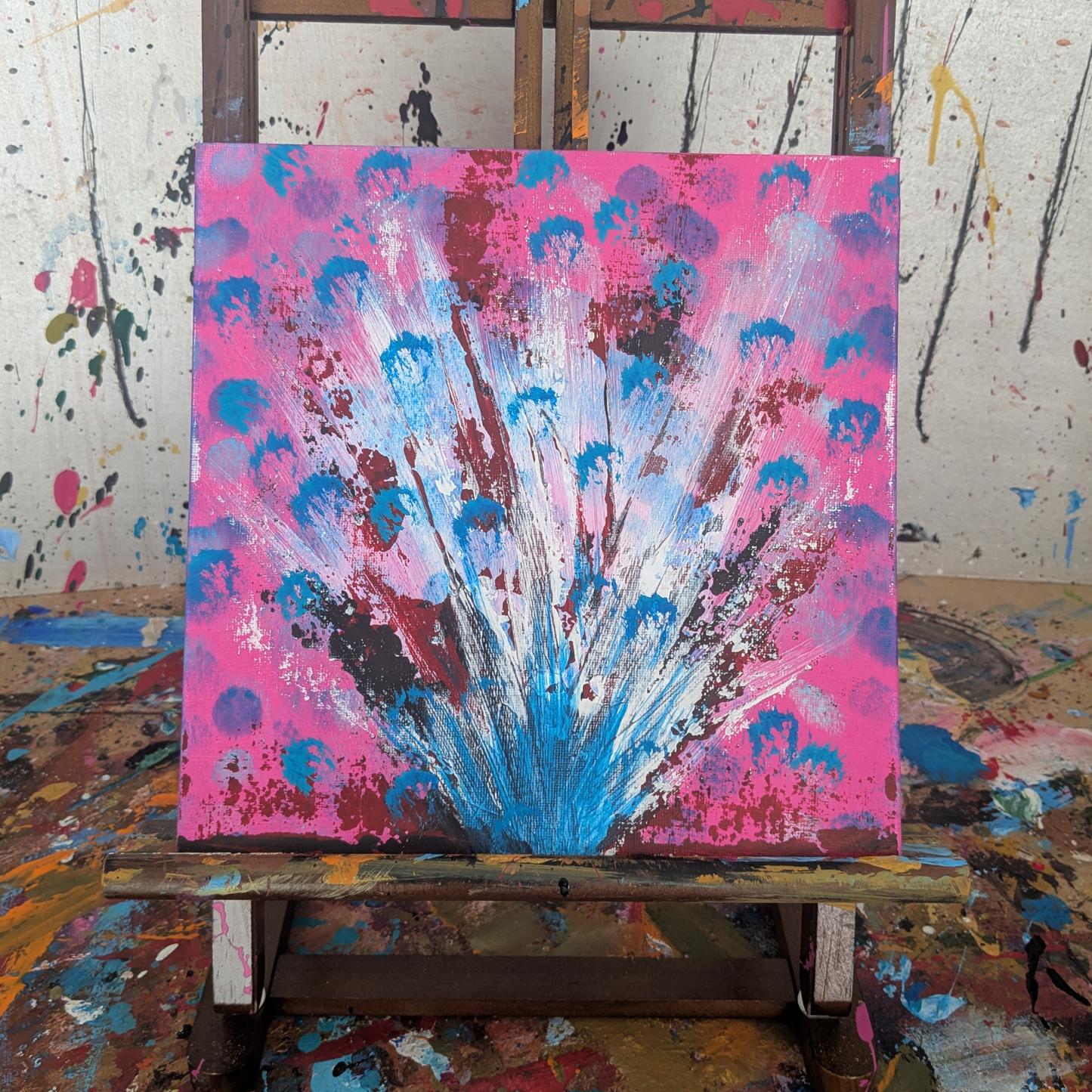 Libération bleu - peinture acrylique originale 25x25cm (2025)