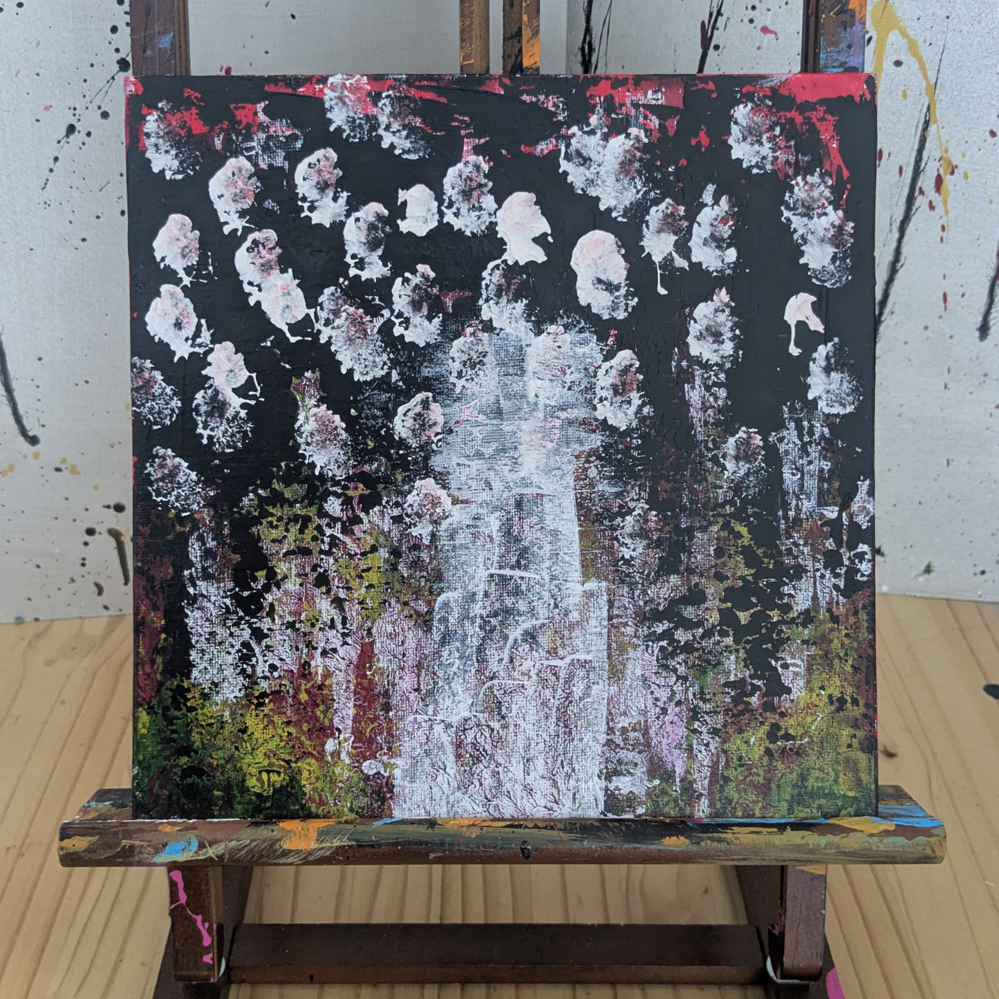 La cascade - peinture acrylique originale 25x25cm (2025)