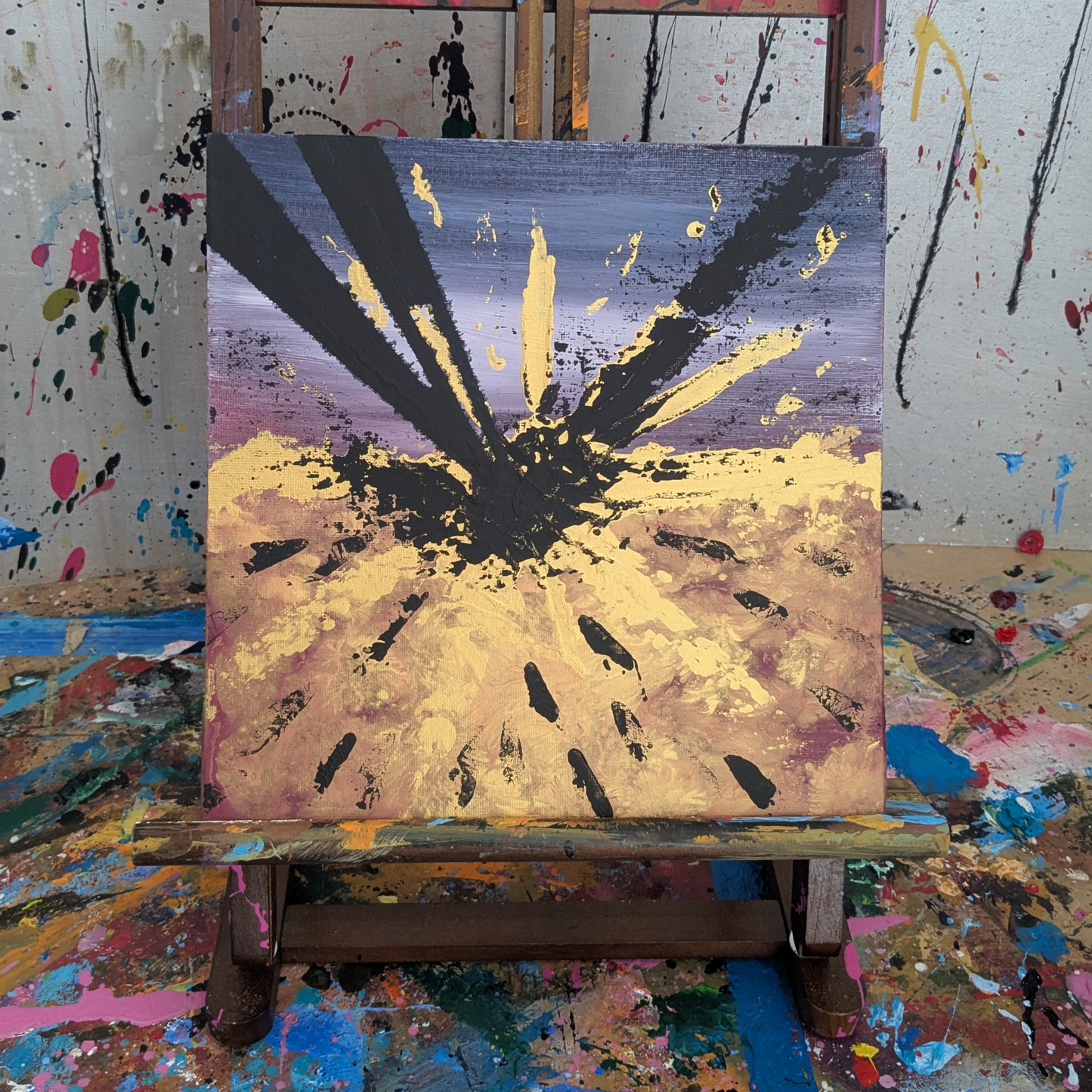 Rebond - peinture acrylique originale 25x25cm (2025)