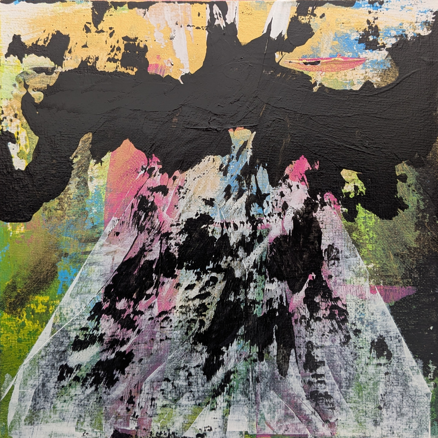 La montagne de glace - peinture acrylique originale 25x25cm (2025)