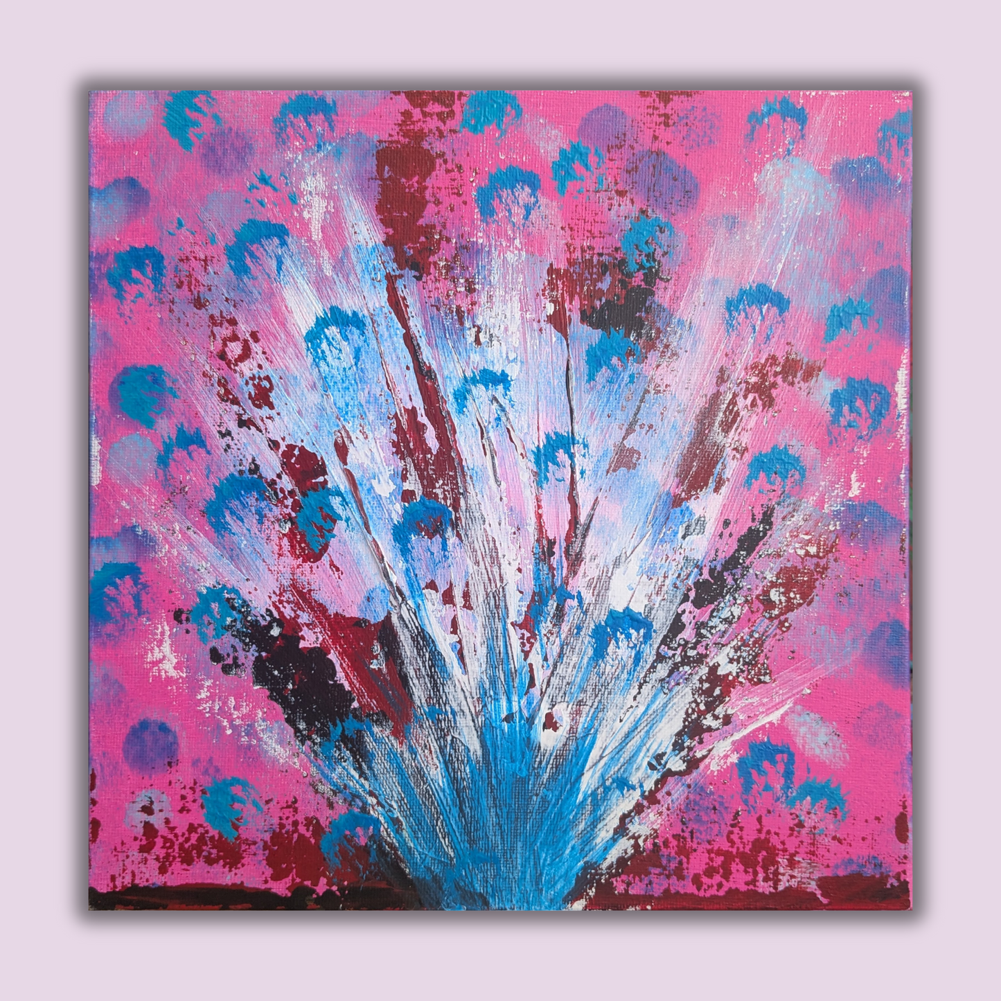 Libération bleu - peinture acrylique originale 25x25cm (2025)