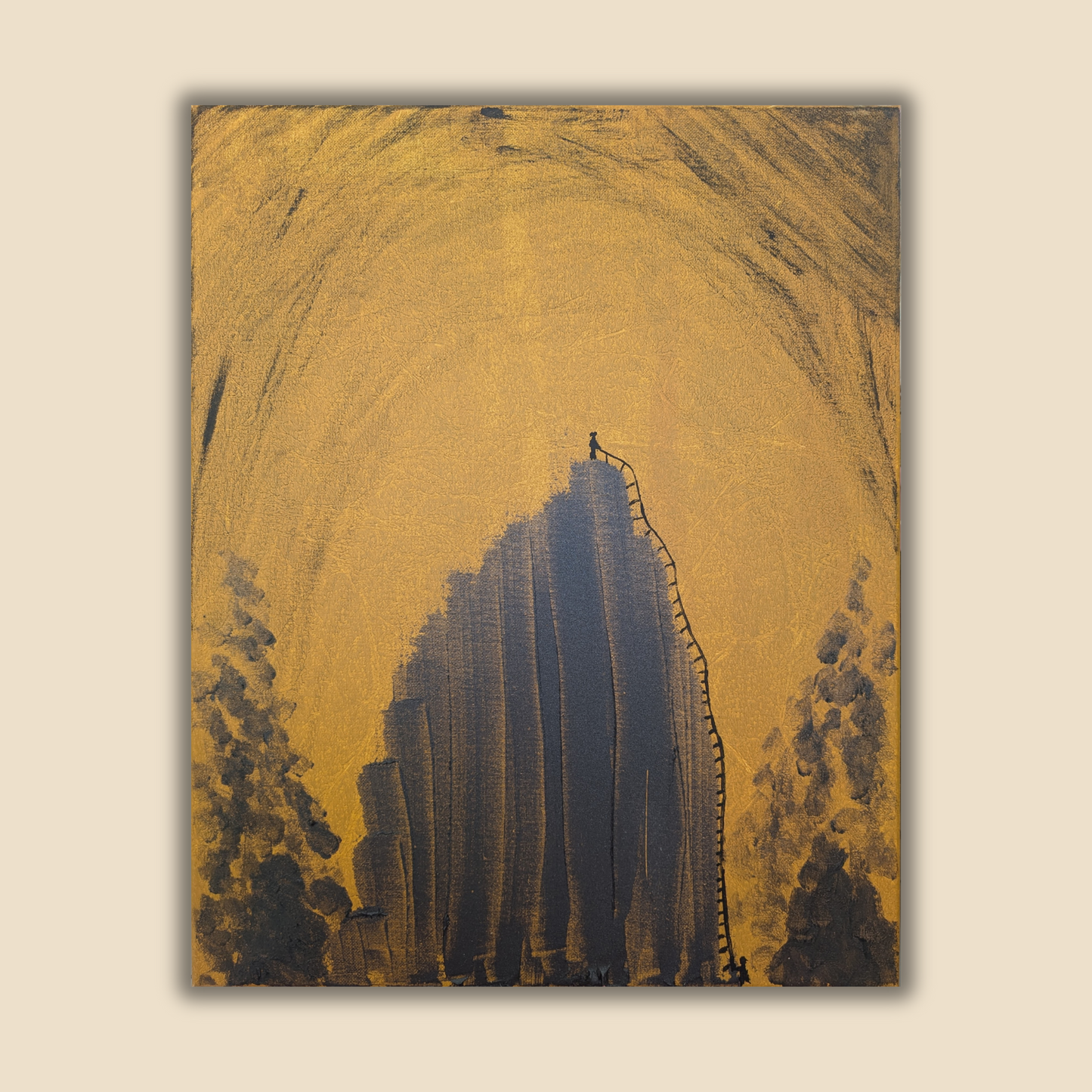 Rocher - peinture acrylique originale 40x50cm (2025)