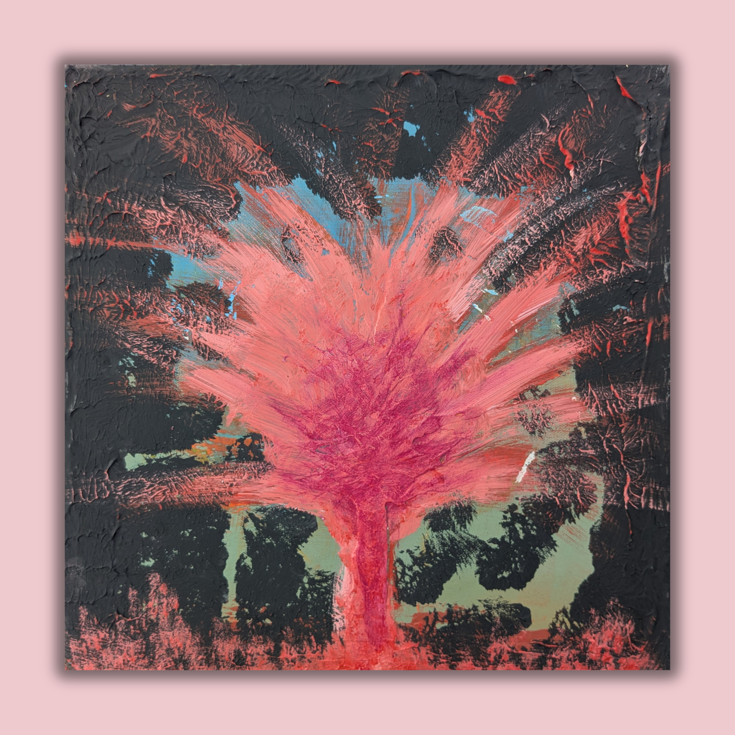 Eclosion de l'arbre - peinture acrylique originale 30x30cm (2025)