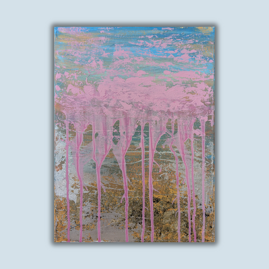 Nuage rose - peinture acrylique originale 30x40cm (2025)