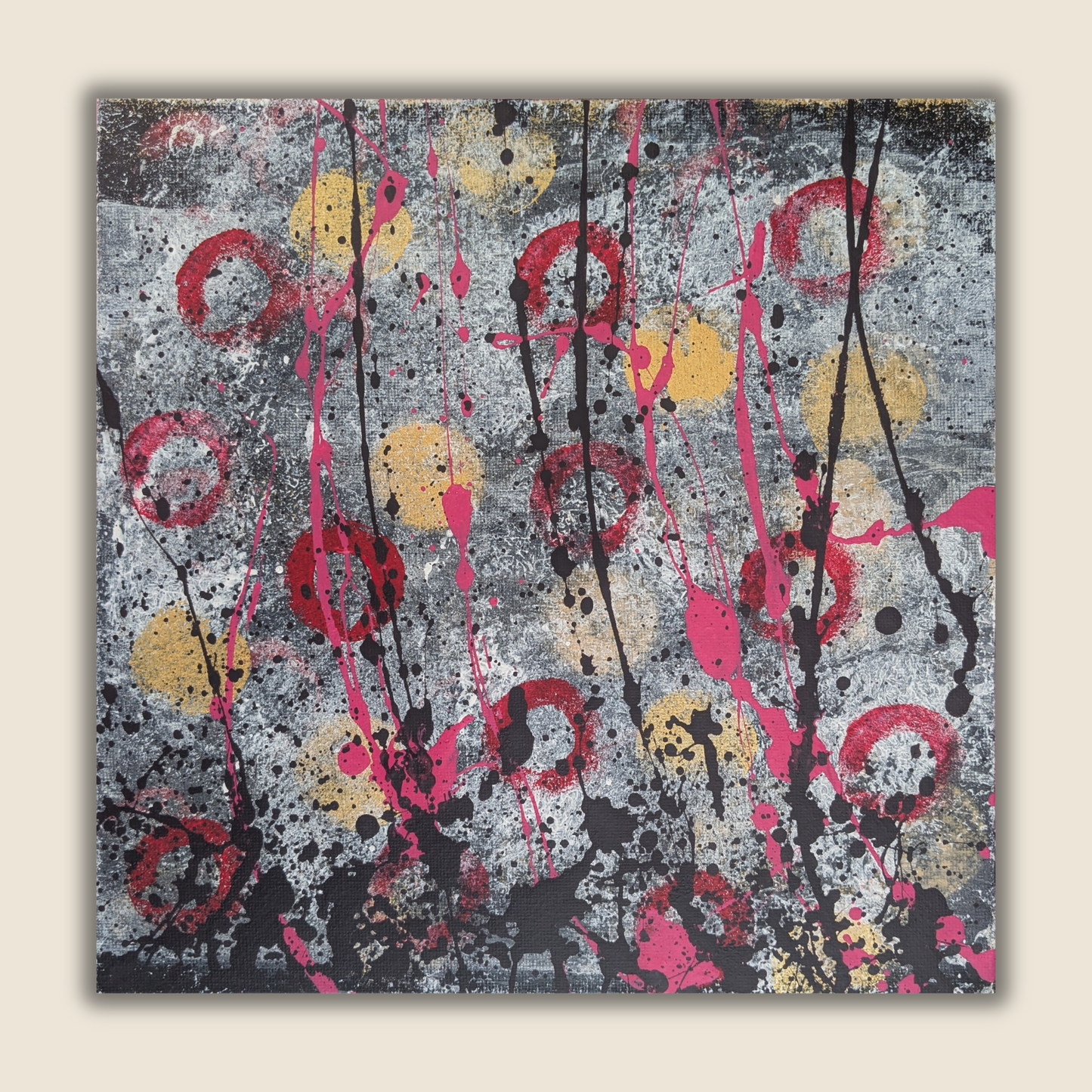 La danse des fleurs - peinture acrylique originale 25x25cm (2025)