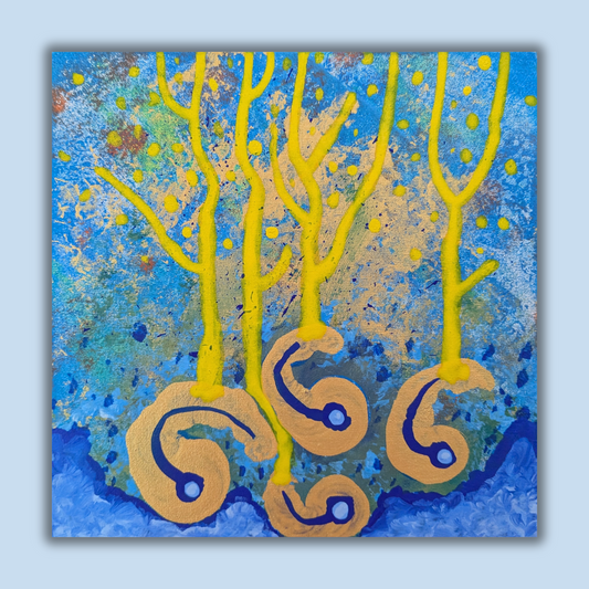 Développement extérieur - peinture acrylique originale 25x25cm (2025)