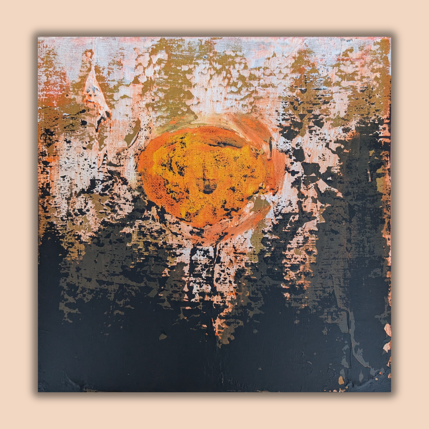 Coucher de soleil dans la montagne - peinture acrylique originale 25x25cm (2025)