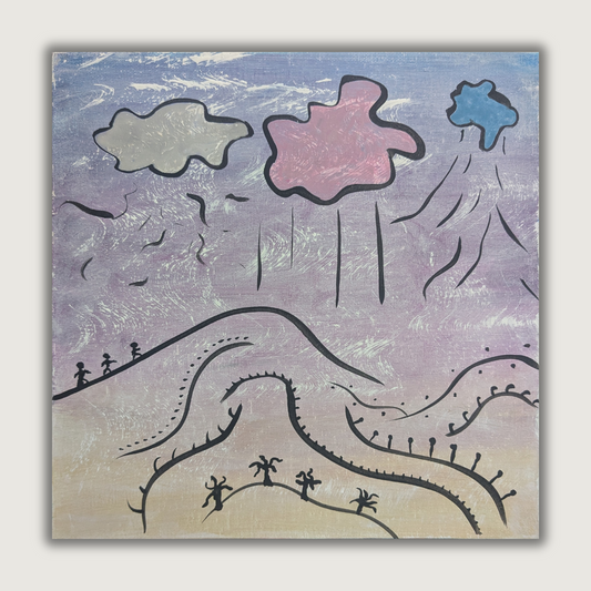 Sur le chemin - peinture acrylique originale 25x25cm (2025)