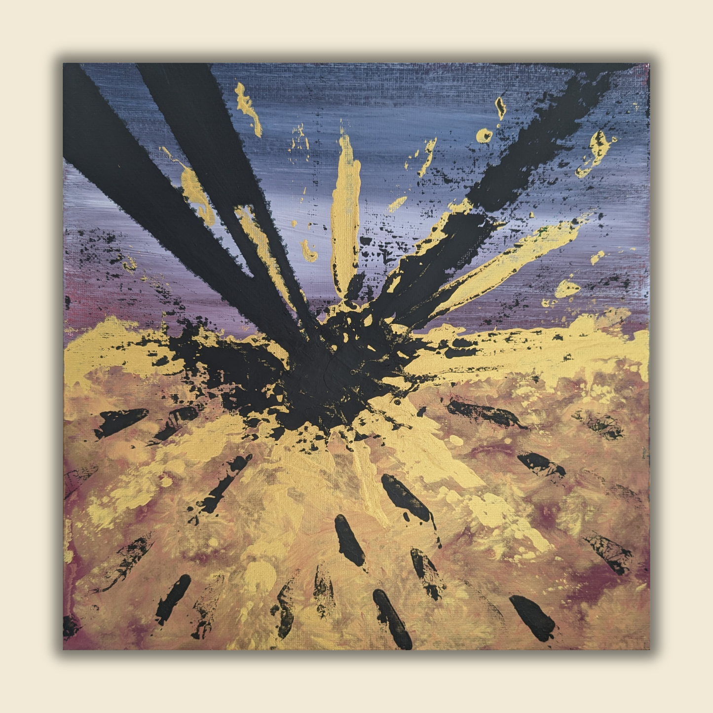 Rebond - peinture acrylique originale 25x25cm (2025)