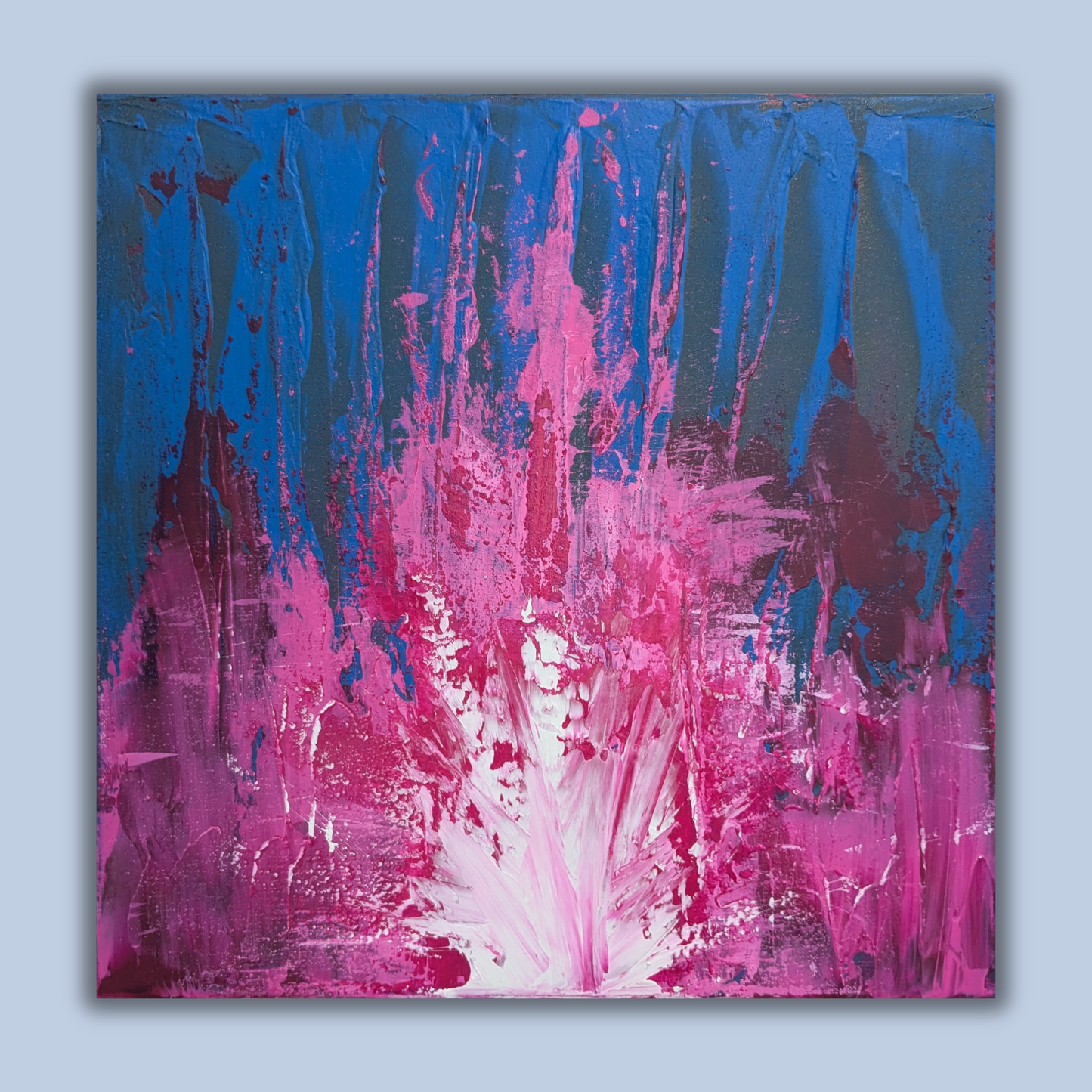 La grande fleur rose - peinture acrylique originale 40x40cm (2025)