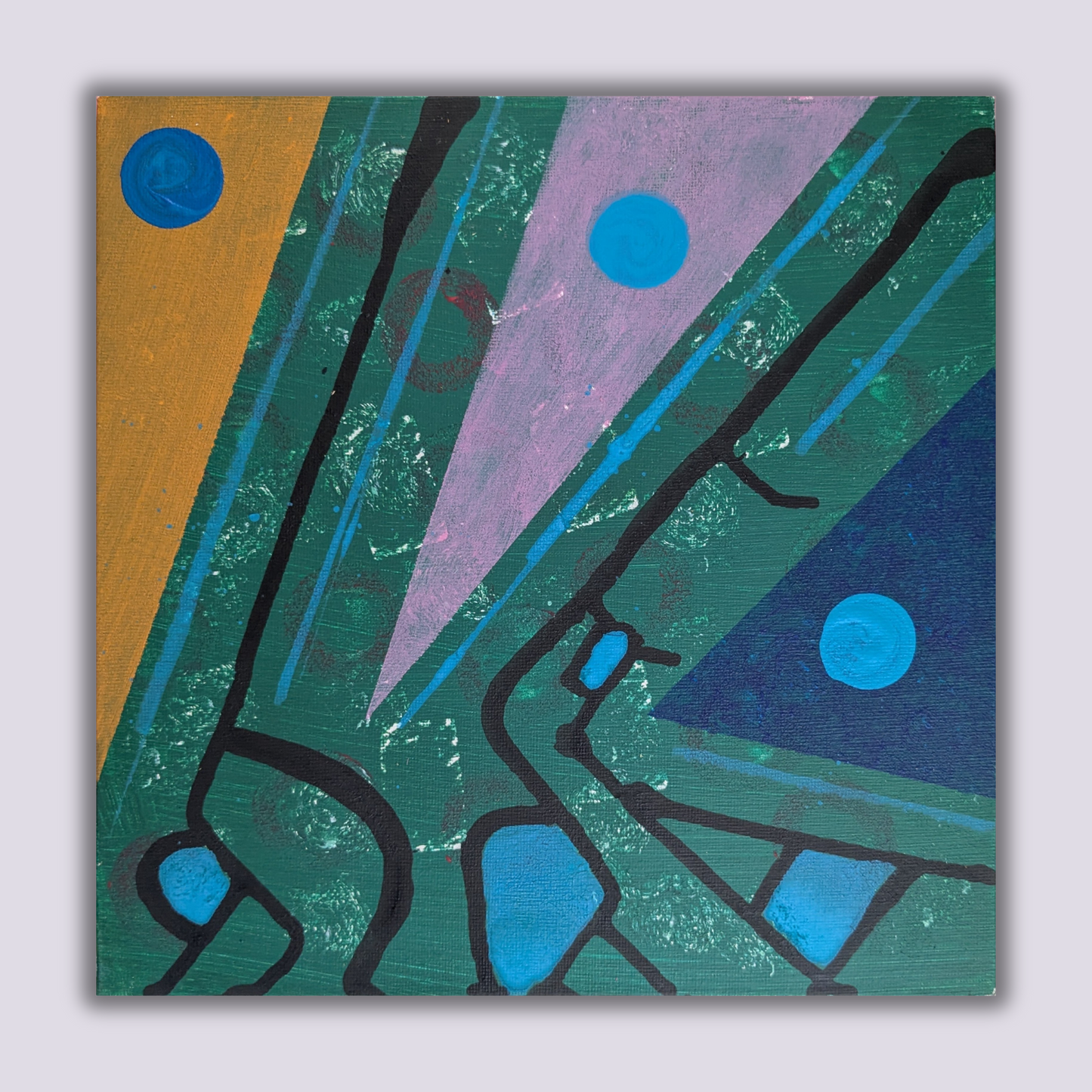 Formes et chemins - peinture acrylique originale 25x25cm (2025)