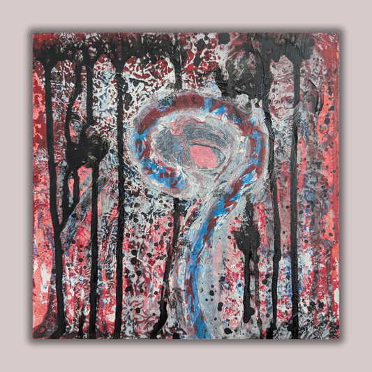 Piton en question - peinture acrylique originale 25x25cm (2025)
