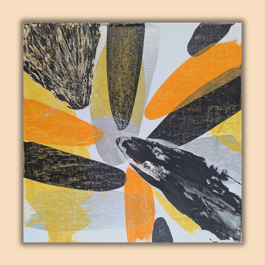 La réunion des poissons - peinture acrylique originale 25x25cm (2025)