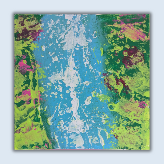 La rivière enchantée - peinture acrylique originale 25x25cm (2025)