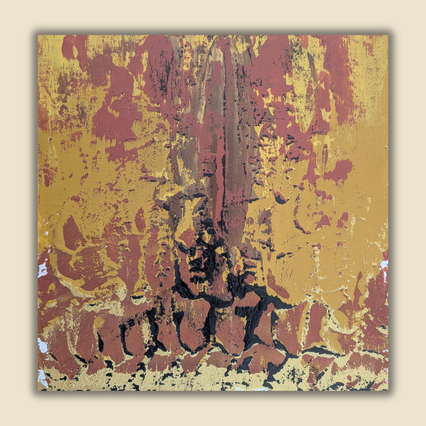 Le volcan - peinture acrylique originale 25x25cm (2025)