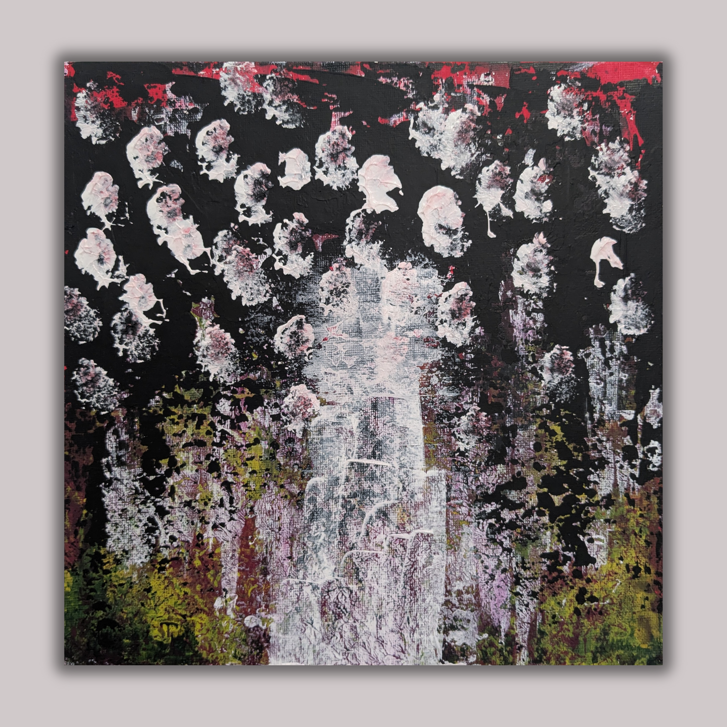 La cascade - peinture acrylique originale 25x25cm (2025)