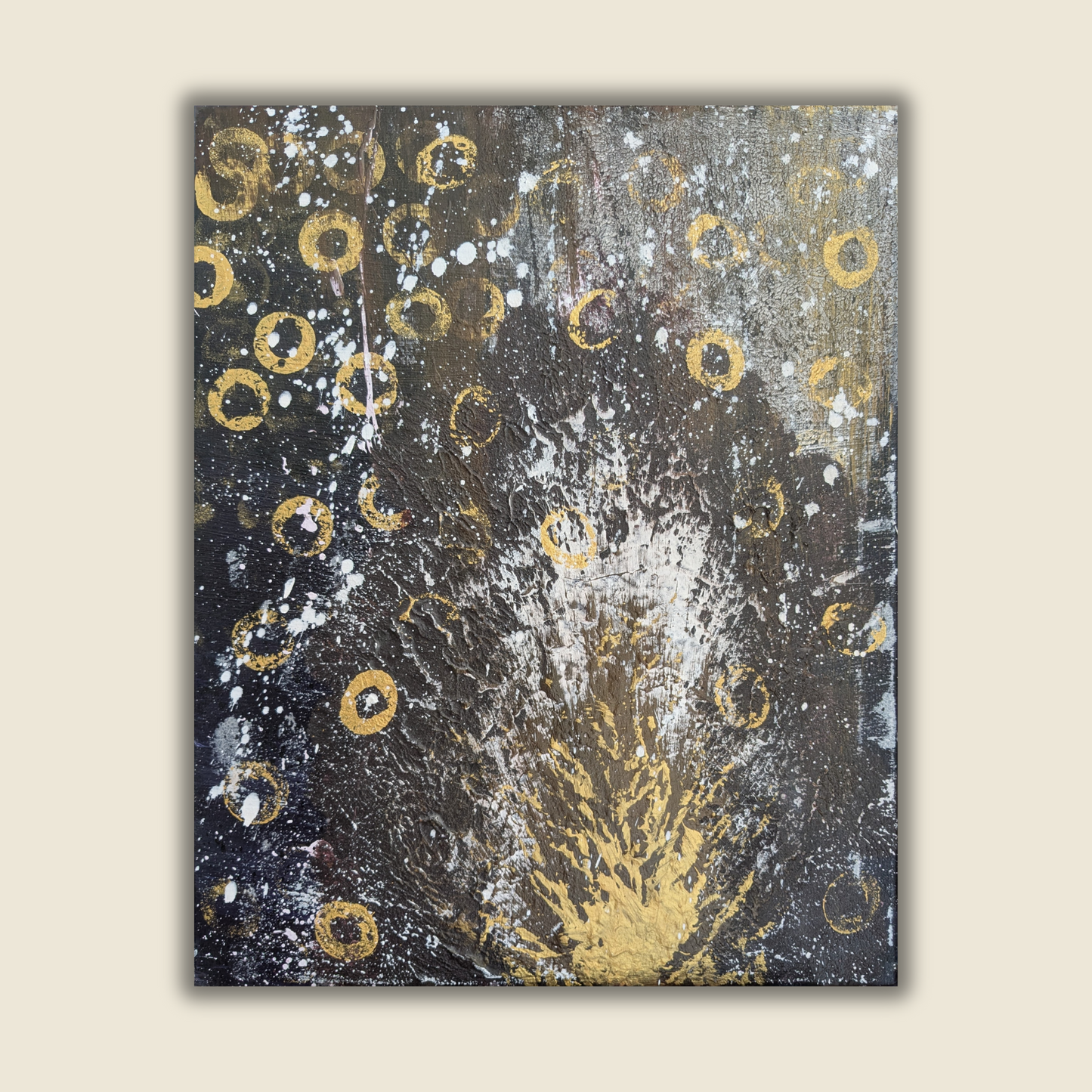 Flamme dans l'univers - peinture acrylique originale 40x50cm (2025)