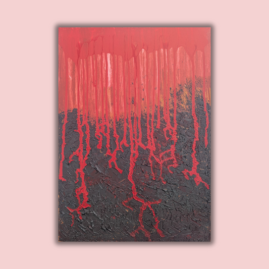 Le rouge coule - peinture acrylique originale 50x70cm (2025)