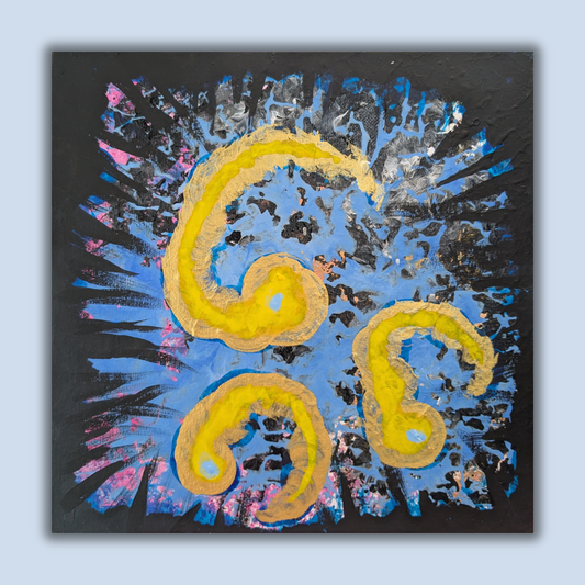 Développement intérieur - peinture acrylique originale 25x25cm (2025)
