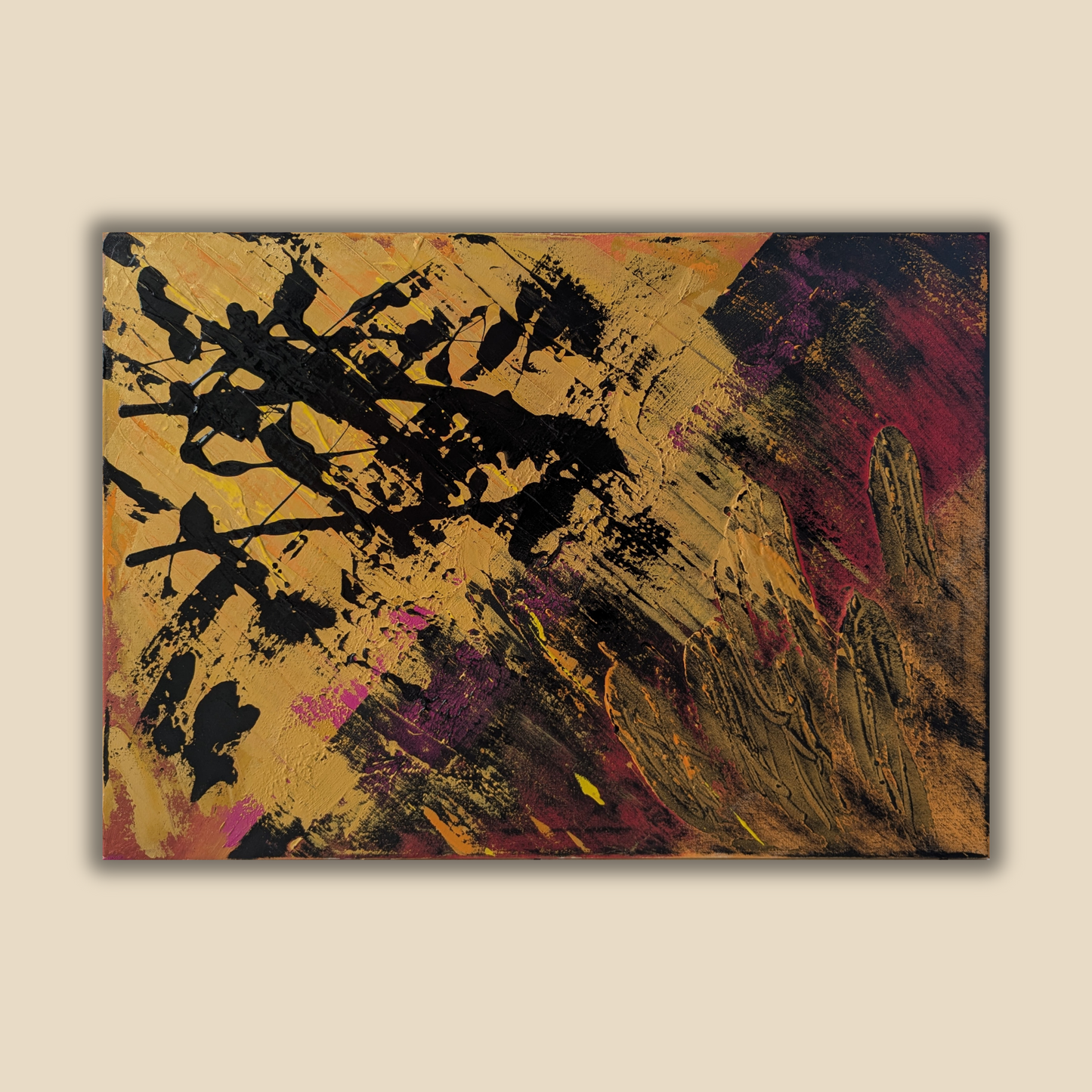 Le dragon énervé - peinture acrylique originale 70x50cm (2025)