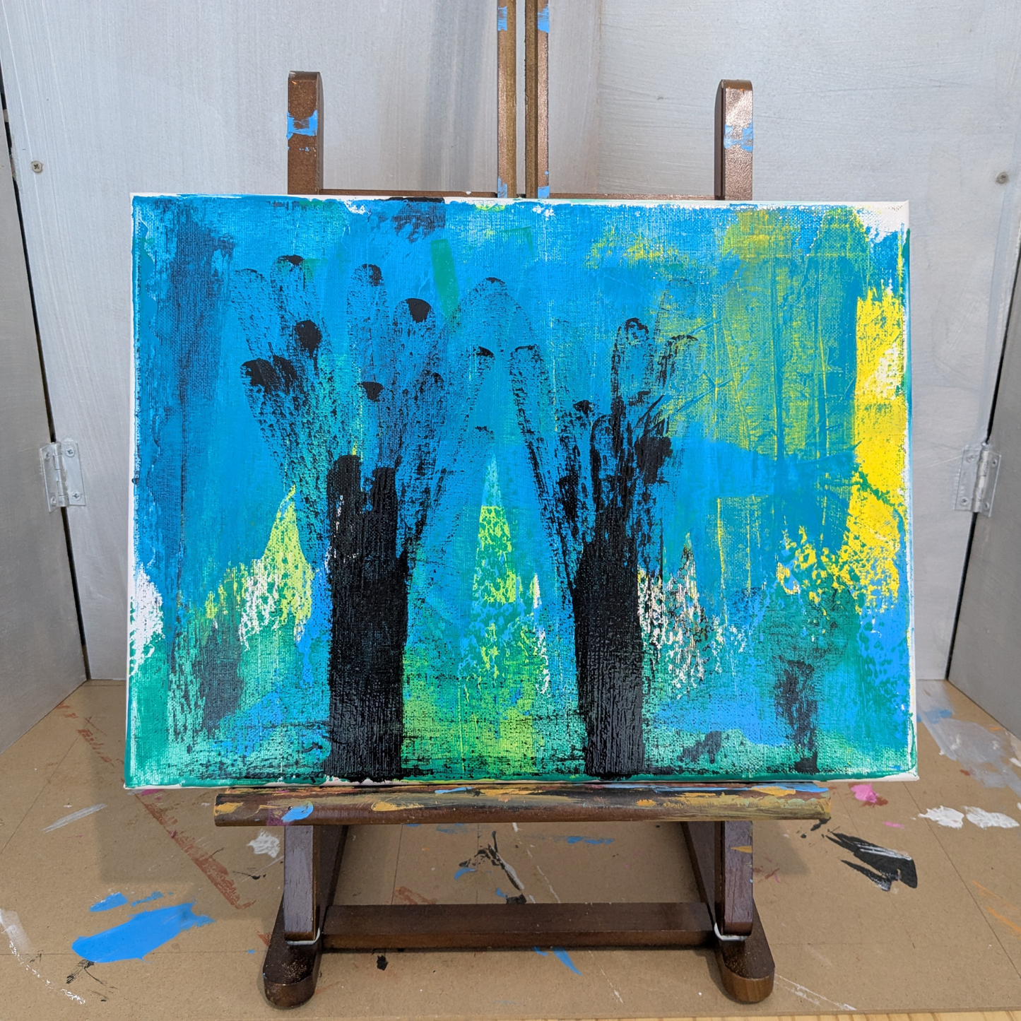 La forêt dans l'eau - peinture acrylique originale 40x30cm (2025)