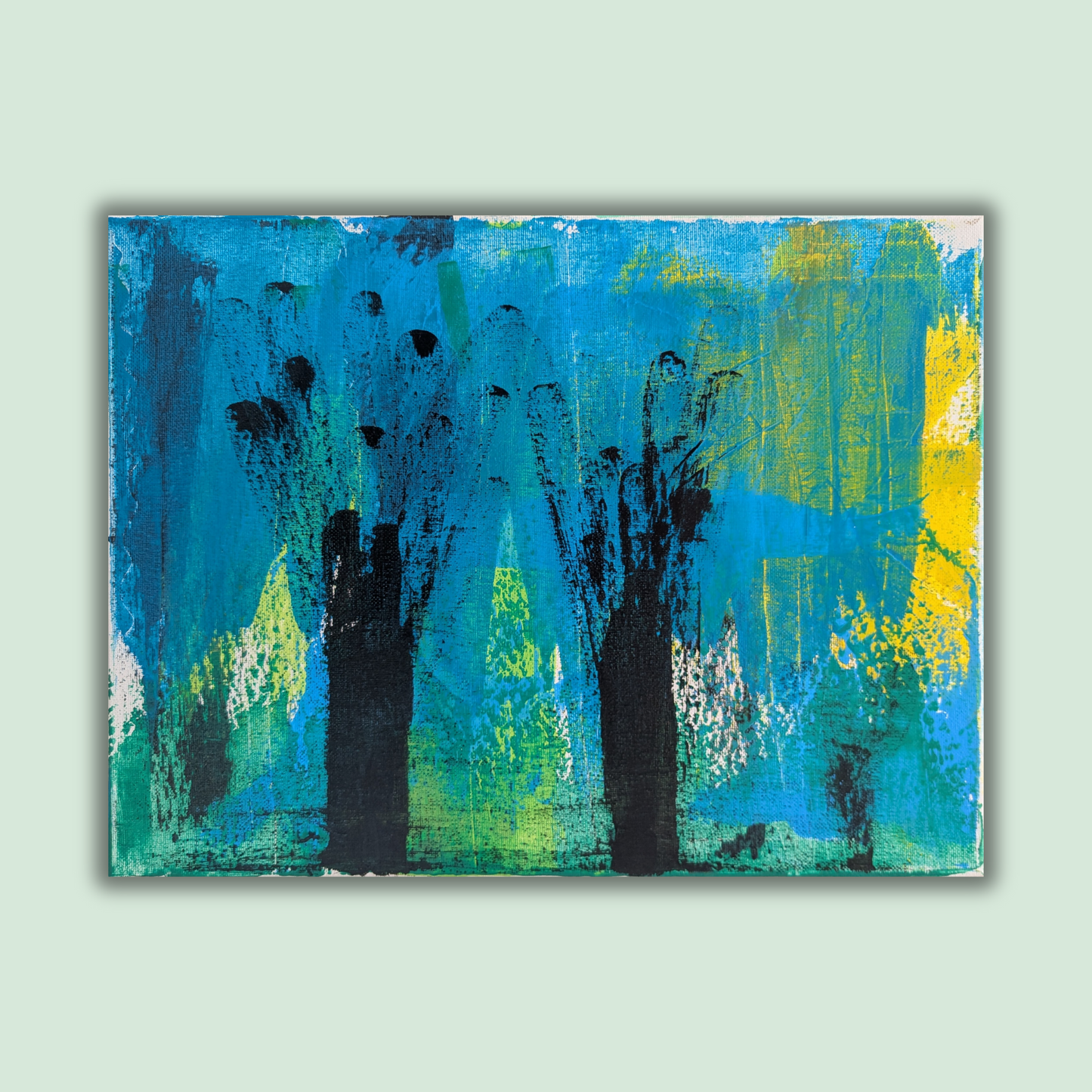 La forêt dans l'eau - peinture acrylique originale 40x30cm (2025)