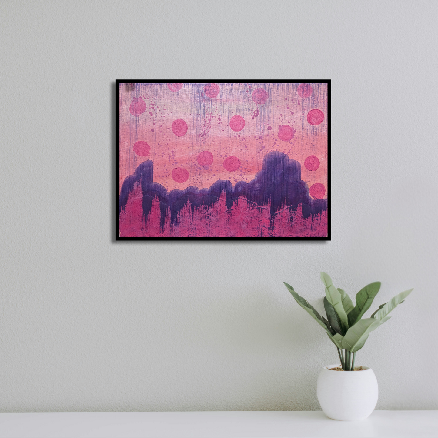 Planète rose - peinture acrylique originale 40x30cm (2025)