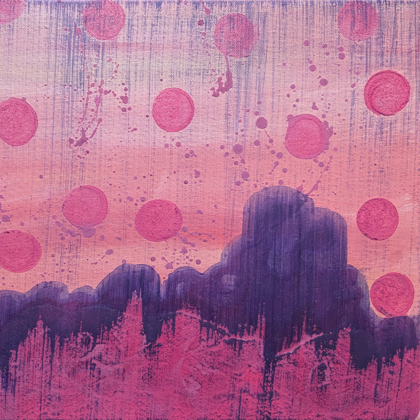 Planète rose - peinture acrylique originale 40x30cm (2025)