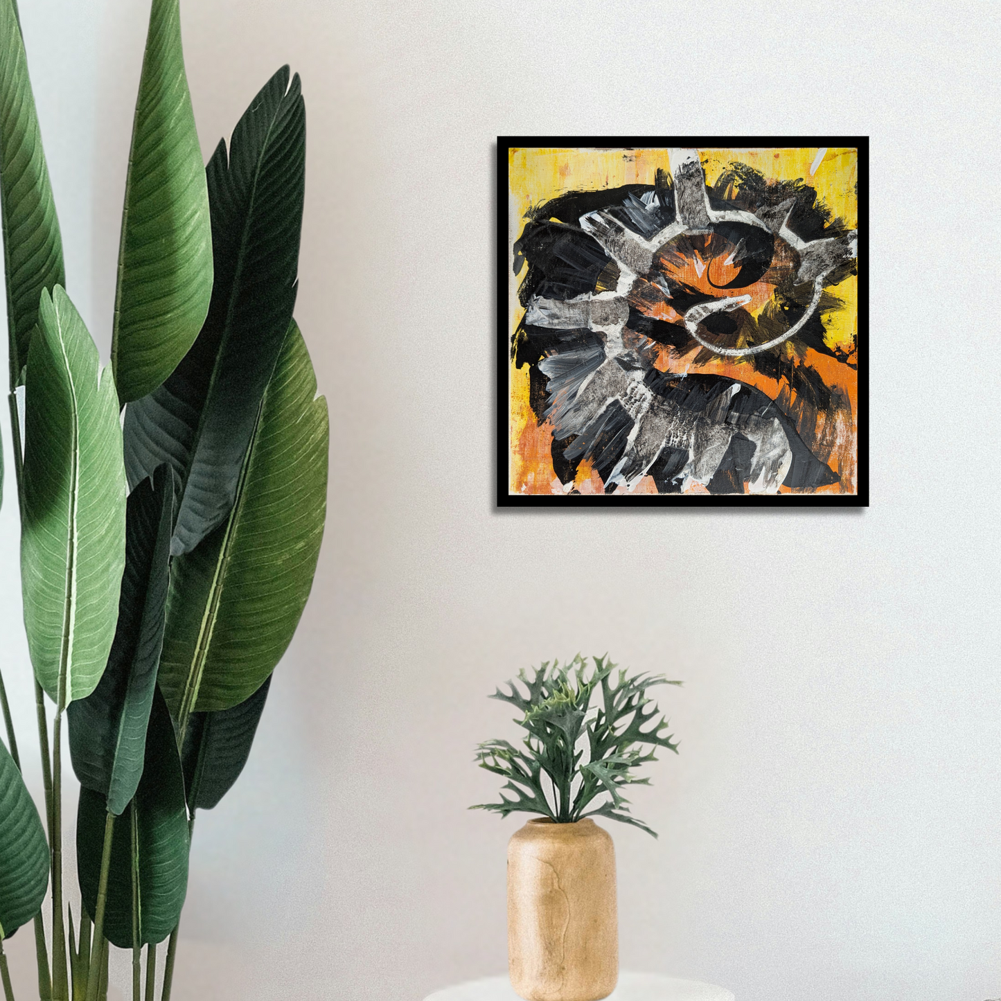 Le dinosaure - peinture acrylique originale 25x25cm (2025)